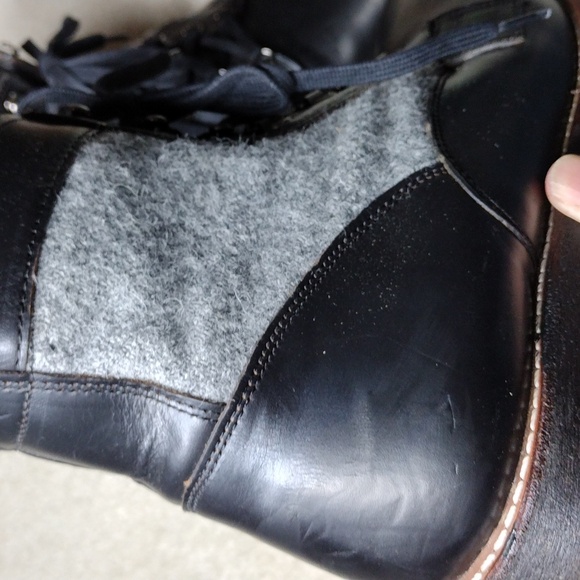 Wolverine 1000 Mile men's black leather & gray wool ankle boots. Mint. Size 11.5 - Picture 8 of 16